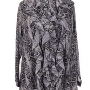 Made in Italy Snake Print Ruffle front blouse