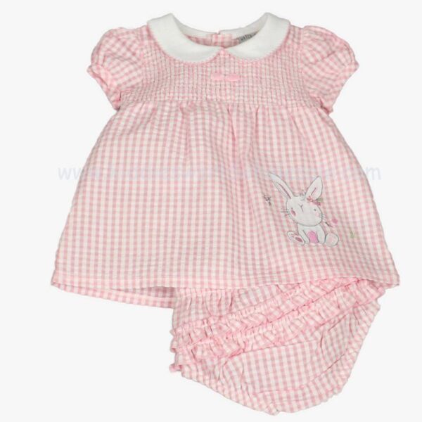 Baby Girl Bunny Smocked Dress & Pant Set