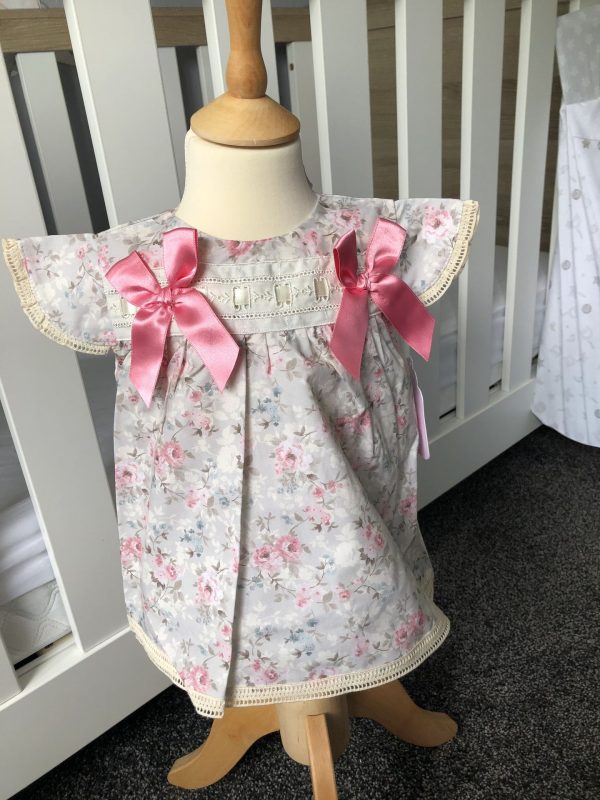 Baby girls Floral dress & pants with lace & bows