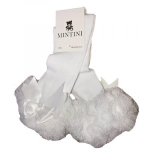 Ruffle Top Ankle Socks with Ribbon Bow