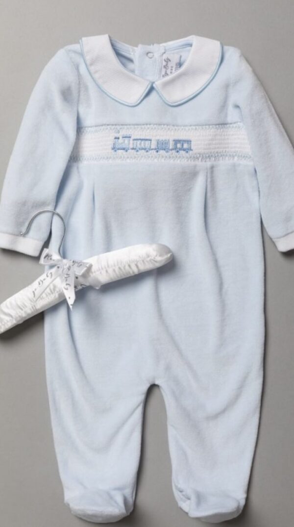 Baby Boys Smocked Velour All In One