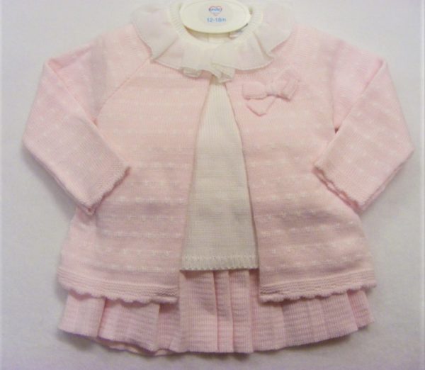 Pink Pleated Knitted Set