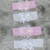 Lace flower & double bow headband