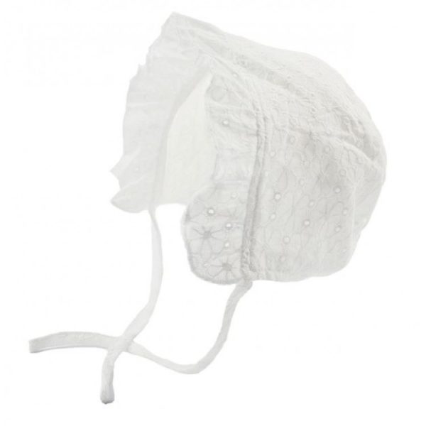 broderie Anglaise Bonnet with lace